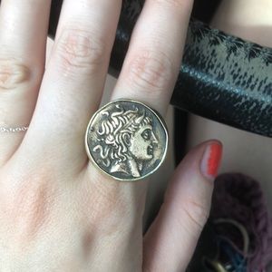 Turkish hammered gold ring.